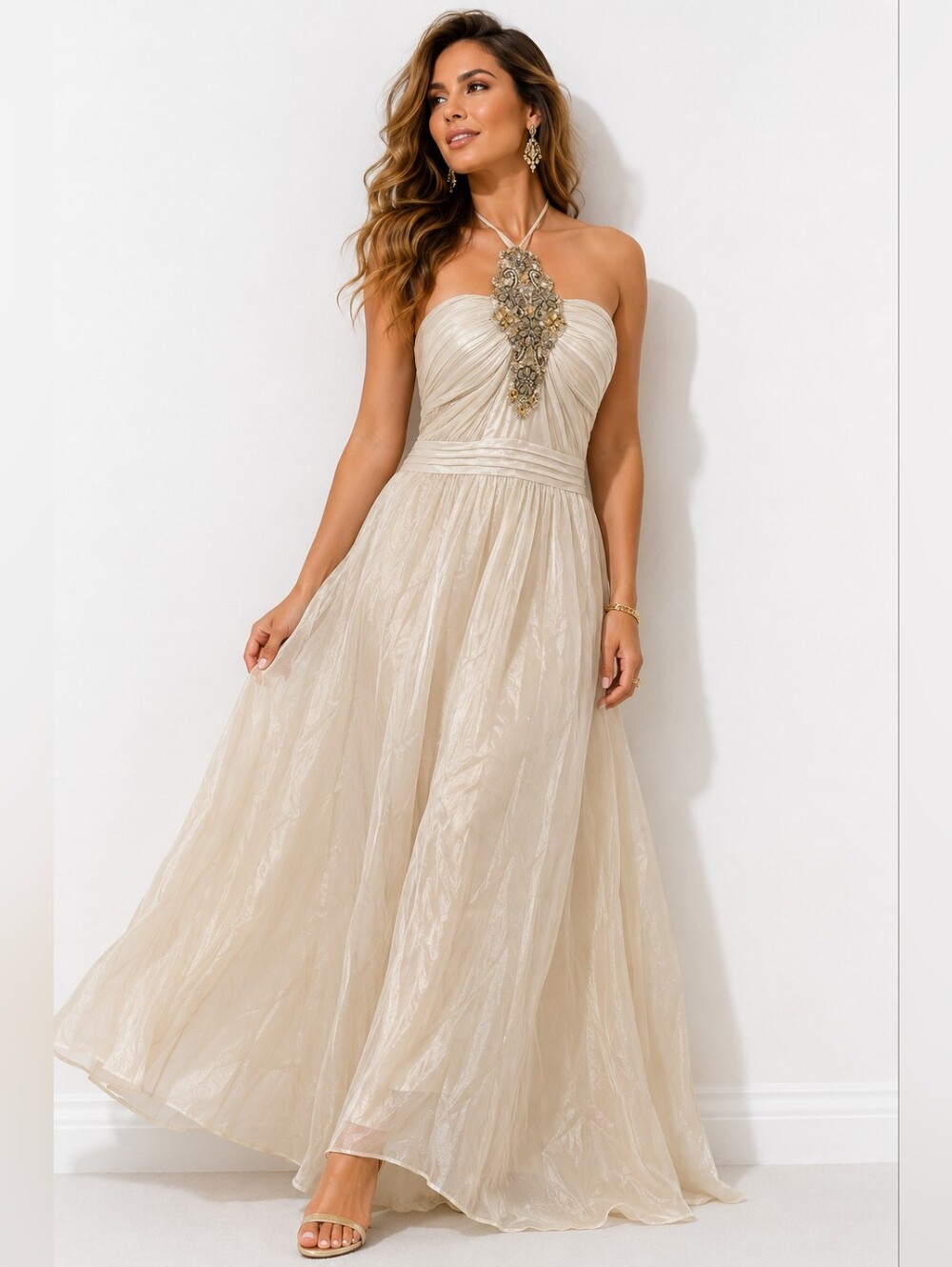 Aidan Mattox Evening Gown Beige Size 6